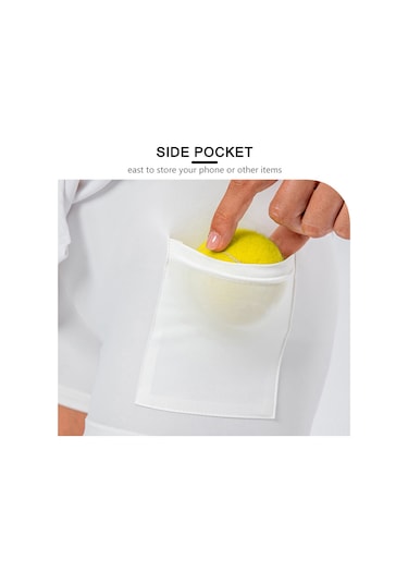 Ximistore9 Yüksek Bel Spor Etek Kısa Şortlu, Anti-slip Hızlı Kuruyan, Yoga Tenis Golf İçin, Cepli Kadın Spor Giyimi Beyaz
