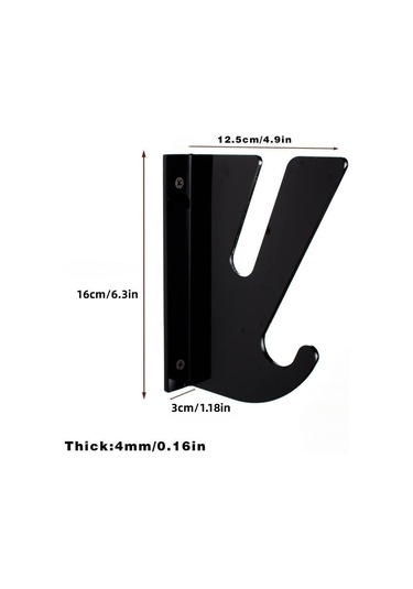 Yx008 1 Çift Dört Tekerlekli Kaykay Duvara Montaj Braketi Siyah