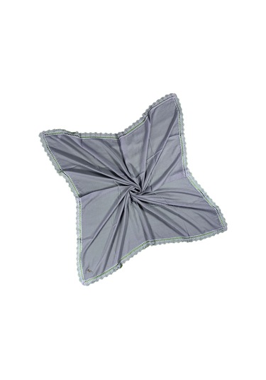 Enba Pamuklu İğne Oyalı Namaz Ve Mevlüt Örtüsü 110x110 Cm Gri