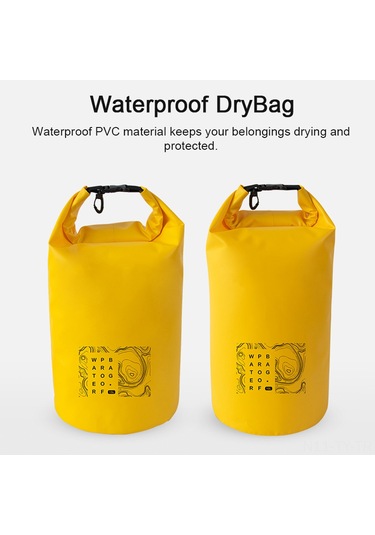 Teltree 10l Siyah Pvc Su Geçirmez Çanta - Kamp, Dalış, Kayak İçin Kuru Saklama Torbası Siyah