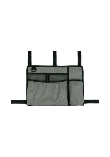 Padalink Gri Okse Kumaşı Sandalye Çantası - 5 Yapıştırıcı Kayışlı, Bardak Tutuculu, Çok Cepli, Yüksek Kapasite, Kolay Erişim Gri