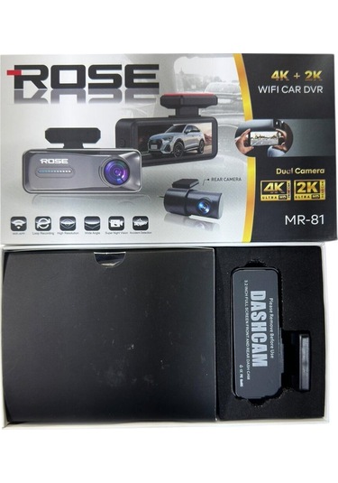 Rose Mr-81 2 Kameralı Led Ekranlı Gece Görüşlü 4k+2k Araç İçi Ve Arka Wi-fi Uzaktan İzleme Kamera 7"