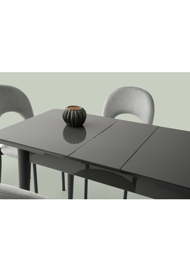 Koyu Gri Mobilgen 100+25 Kelebek Tekno Kenar Açılabilir Masa Koyu Gri