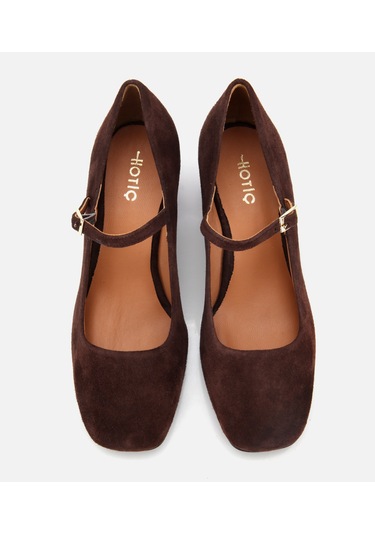 Hotiç Kadın Süet Deri Mary Jane Kahverengi Kalın Topuklu Ayakkabı 01ayh317660a480 01ayh317660a480 Kahverengi