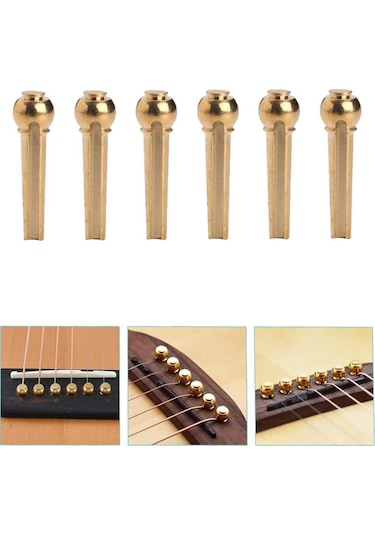 Midex Sn-12 Akustik Gitar Köprü Pimi 6 Adet Gold