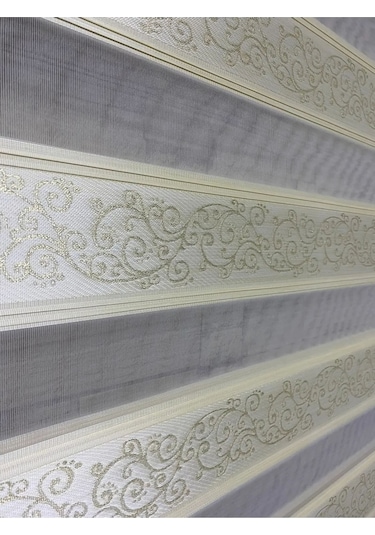 Venassa Krem Gecisli Zebra Perde