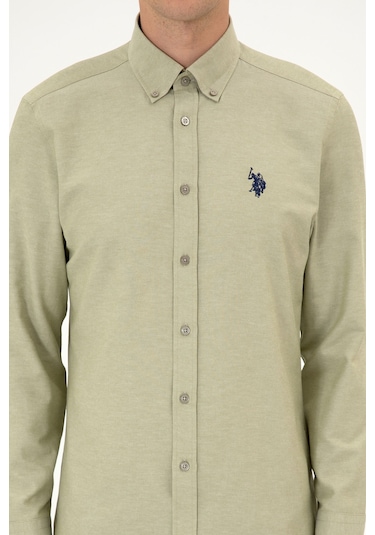 U.s. Polo Assn. Erkek Açık Haki Gömlek Basic 50316723-vr183 Acık Hakı