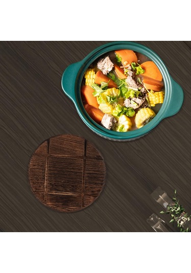 Suntek Mutfak Ahşap Sıcak Ped Bardak 18,9cmx18,9cmx1cm-yuvarlak