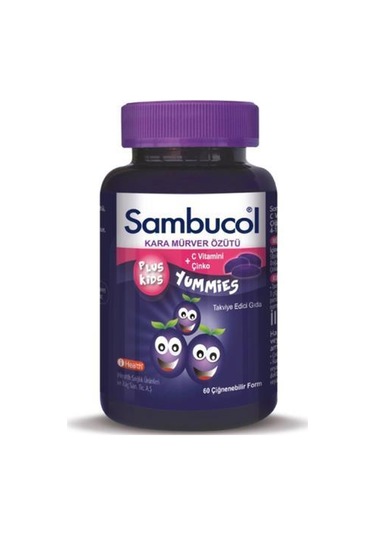 Sambucol Plus Kids Yummies Çocuklar Için Takviye Edici Gıda 60 Ad
