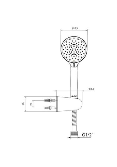 Eca Dalia Mafsallı Duş Seti Banyo Üst Takımı 102117399 Krom