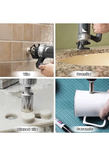 Cam Fayans Mermer Granit Seramik Yuvarlak Delik Delme Panç Seti