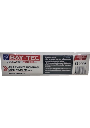 Bay-tec Akaryakıt Dalgıç Pompası Mini / 24v 51 Mm