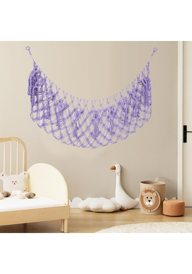 Homyl Yumuşak Oyuncak Net Hamak Dokuma Halat Ev Dekor Oyun Mor Mor