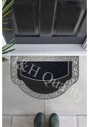 Yarım Ay Modeli Welcome(Hoş Geldiniz) Yazlı Kapı Önü Paspası