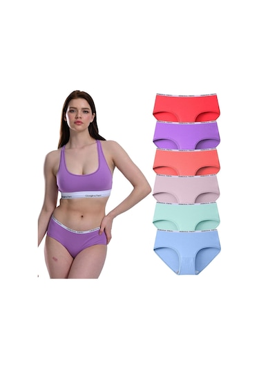 Likralı 6'lı Kutu Premium Günlük Kullanıma Uygun Bato Külot Amelıa G-008 D Resimdeki Renk