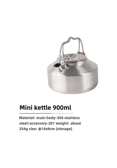 "cls 1l Ultra Hafif Paslanmaz Çelik Kamp Su Isıtıcısı Taşınabilir Açık Hava Çaydanlığı Ve Kahve Potu" Gümüş