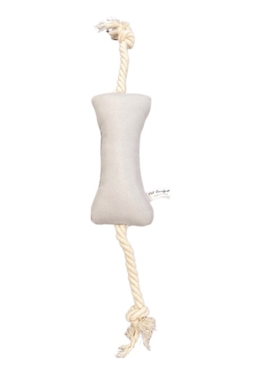 Pet Comfort İpli Kemik Su Geçirmez Köpek Oyuncağı, A.gri 17cm