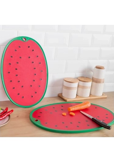 Karpuz Figürlü Kaydırmaz Kesme Tahtası Doğrama Panosu Renkli