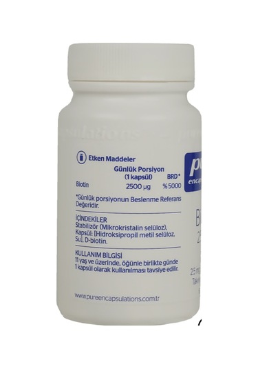 Pure Encapsulations Biotin 2.5 Mg 60 Kapsül