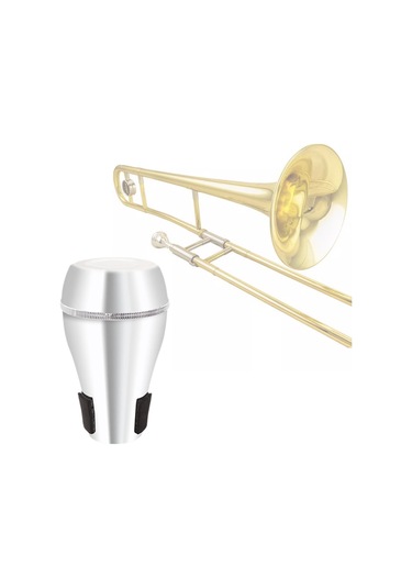 Homyl Trombon Düz Sessiz Taşınabilir Profesyonel Sesi Gümüş