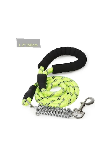 Mixpet Anti-şok Yaylı Köpek Gezdirme Kayışı 150 x 1.2 CM Yeşil