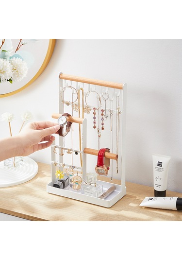 Qingmipy E Modeli Masaüstü Mükemmel Kolyeler, Küpe Ve Bileklikler İçin Çok Fonksiyonlu Gömlek Gösterge Rafı