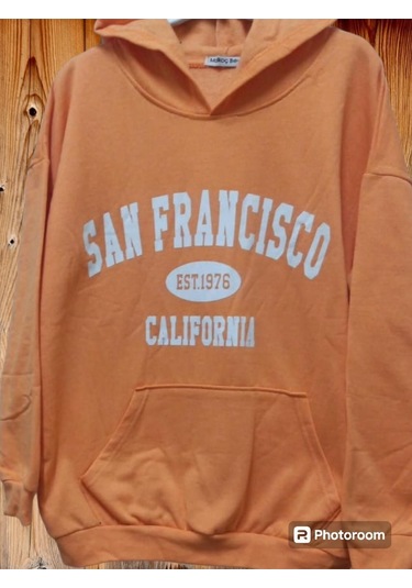 Kozia Outdoors Malkoçbey Baskılı Oversize Unisex Kapüşonlu Swetşhirt Oranj Oranj