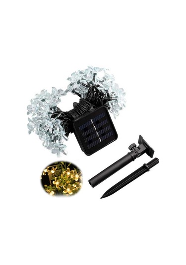 Forlife Çiçek Desenli 20Watt Solar 5Metre Işık Zinciri (Günışığı)