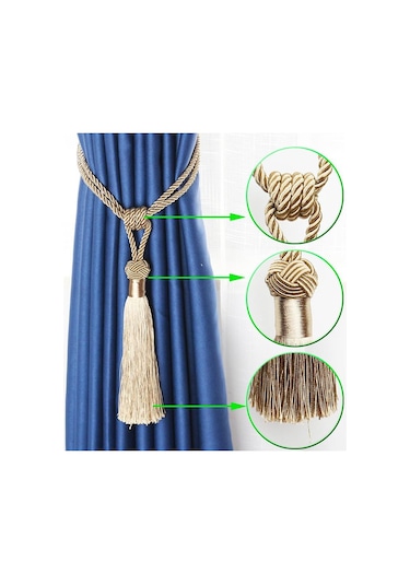 Beyaz 1 Adet El Yapımı Yüksek Kaliteli Perde Tiebacks El Dokuma Holdbacks Ev Dekoratif Püsküller Tiebacks 12 Renk