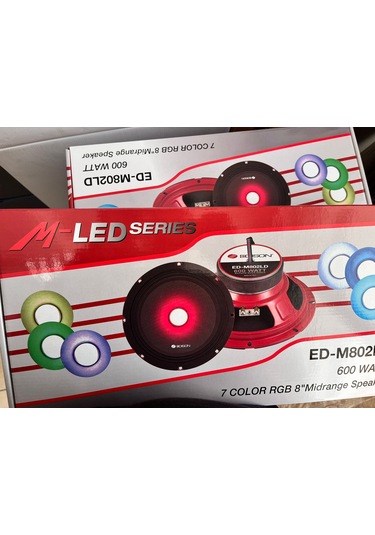 Edison 20 Cm Midrange 600 Wat Hoparlör 120 Rms 7 Renk Işıklı Rgb