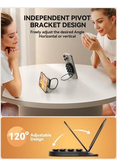 Joyroom Zs418 Magsafe Uyumlu Vantuzlu Stantlı Çok Amaçlı Telefon Tutucu Siyah