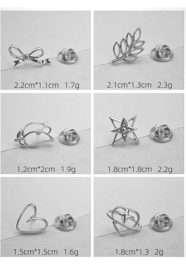 Olfil Broş-mini Kalp Işıltı Minimalizm 210698582 Gri