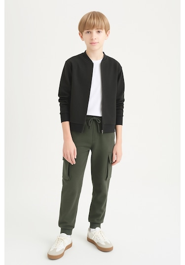 Erkek Çocuk Basic Kargo Cepli Jogger Paça Okul Eşofman Altı Ak2322-1 Haki