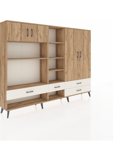 Arges Dolap 12 Raflı 4 Çekmeceli 4 Kapaklı 220x30x163 Çam-çam/ayt Çam-çam/aytaşı