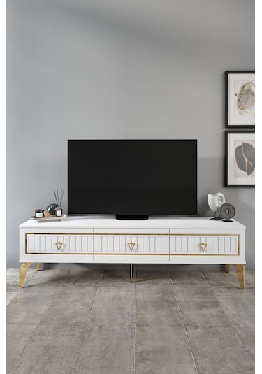 180 CM KLAS MDF MEBRAN KAPAK BEYAZ GOLD