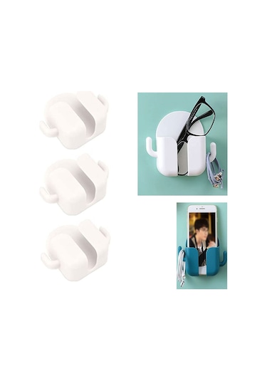 Duvara Yapışan Telefon Kumanda Tutucu Aparat 3 Adet