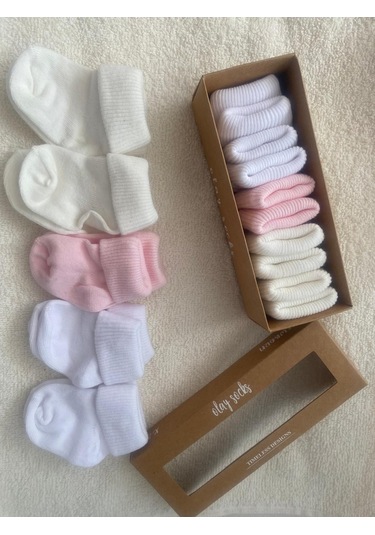 Kız Bebe Yenidoğan Kutulu 5'li Çorap 1309p Pembe