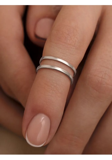 Zoloto Russkih Parmak Eklemi İçin Gümüş 925 Yüzük 18707632 Gri