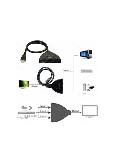 Hdmi Çoklayıcı Çoğaltıcı Switch 3 Giriş-1 Çıkış Çoklama Hdmi