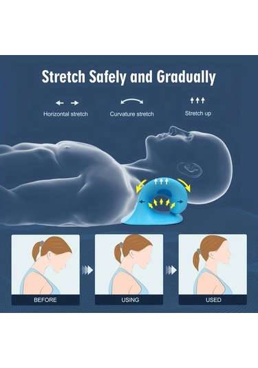 Elmpaly Siyah Eva Boyun Ve Omuz Rahatlatıcı C Şekilli Servikal Traksiyon Cihazı Masaj Yastığı Siyah