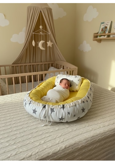 Babynest Yer Yatağı Yıldızlı Sarı Bebeciden