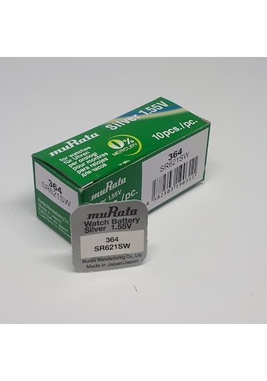 Murata-Sony 364 SR621SW 1,55V Saat Pili 10'lu Paket