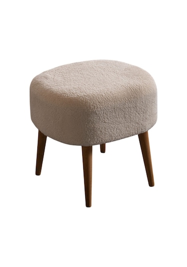 Barel Özel Tasarım Çay Seti, Berjer Ve Puf Ofis Balkon Cafe Bahçe Salon Mobilyası 2 Li Takım Krem Krem