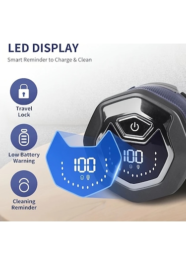 Xuweiwei Mavi 6d Erkek Elektrikli Kel Bas Kesme Makinesi Kablosuz Sarj Edilebilir 6 Yuzen Bicak Kisa Saclar Seyahat Icin