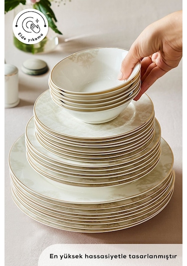 Karaca  Elegance Bone Siena 53 Parça 12 Kişilik Yemek Takımı Gold