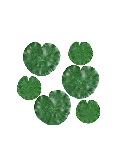 Yaozixa 6 Adet Plastik Simülasyon Lotus Yaprağı - 3 Adet 10cm + 3 Adet 15cm - Havuz Akvaryum Bahçe Dekorasyonu - Su Üstünde Yüzen Canlı Görünüm