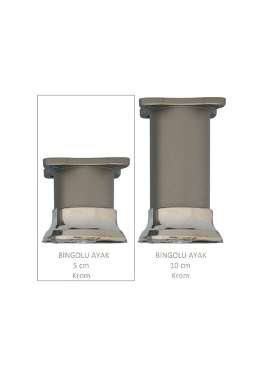 Bingolu Ayak, Plastik, 5 Cm Vidalar Dahil, Krom Krom