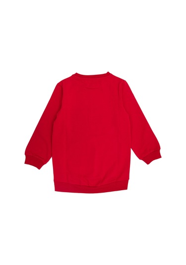 Yılbaşı Özel Baskılı Kırmızı Sweatshirt Kırmızı