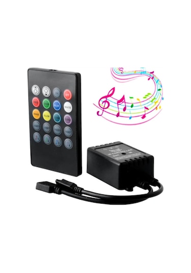 Rgb Şerit Led Kontrol Ir-24 Kumandalı Müzik/ses Kontrol 12v 6a