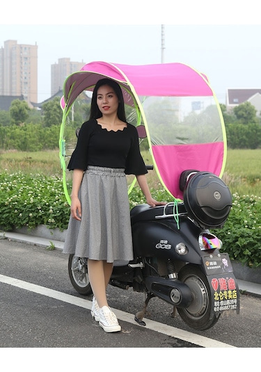 Motor Ve Scooter İçin Su Geçirmez Koruma Güneşlik Tente Pembe